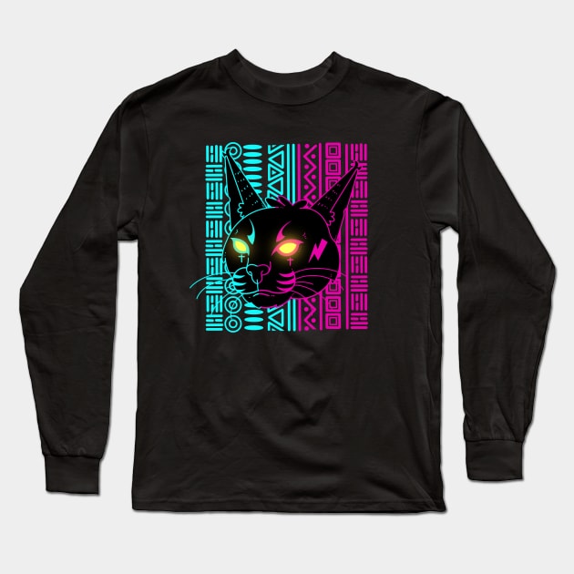 Cyber Caracal Long Sleeve T-Shirt by Artthree Studio